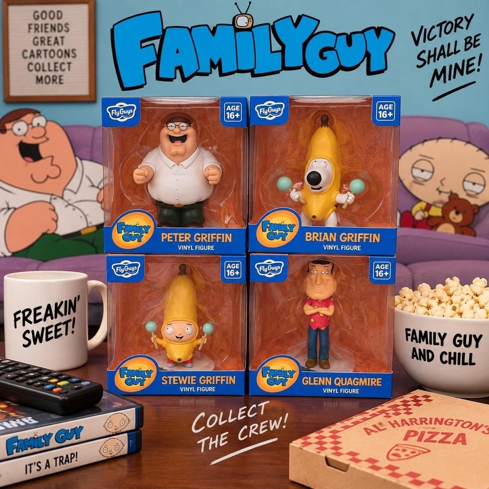 Family Guy Fly Guys Vinyl Figure Set 4 Peter Stewie Brian Quagmire NEW